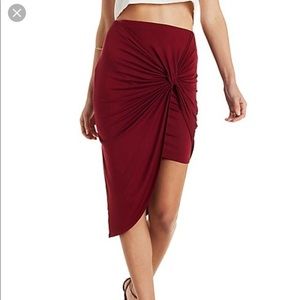 NWT asymmetrical maroon skirt